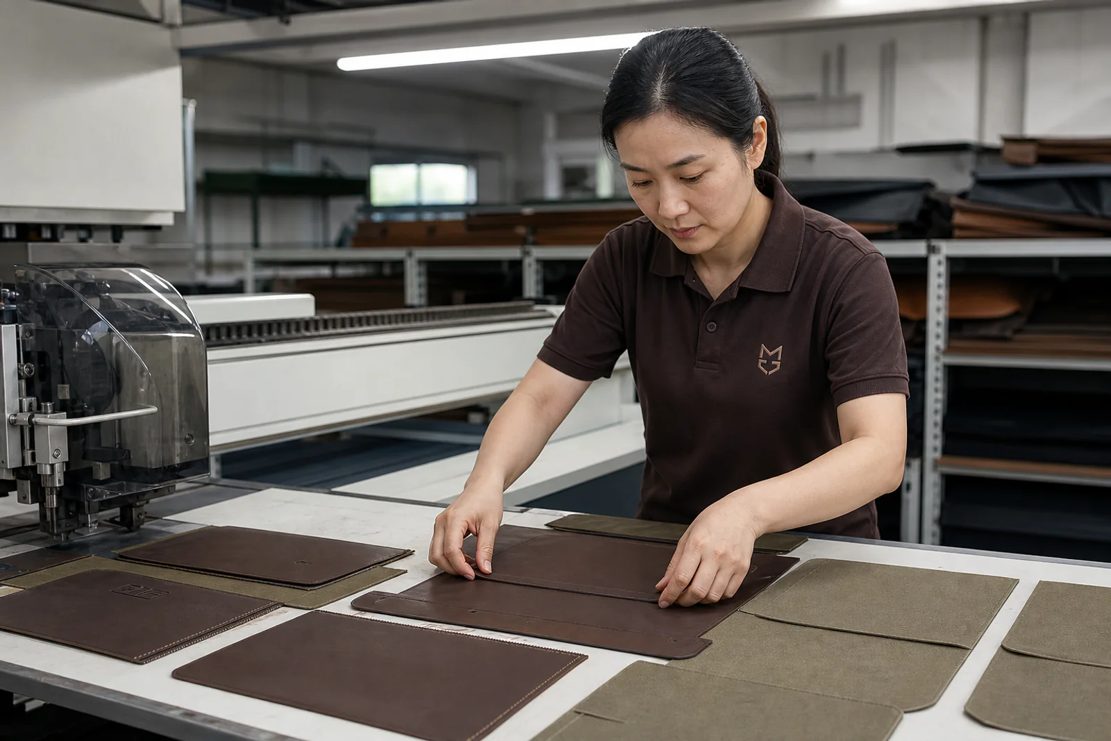Material cutting and bag panel preparation