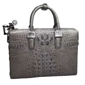 100% Crocodile Skin Men’s Multifunctional Briefcase