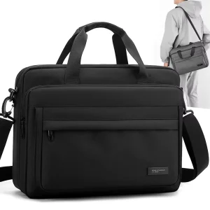 15.6 Inch Briefcase Backpack Large Capacity Waterproof Canvas for Men Women Portable Office Travel Laptop Bag