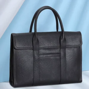 15.6 Inch Business Laptop Bag Leather Waterproof Shoulder Briefcase for Men Hard Bag Travel