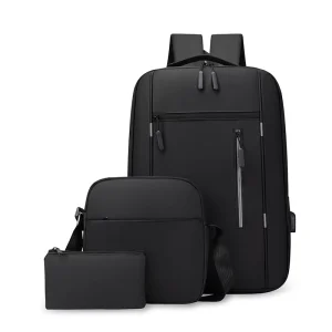15.6 Inch Laptop Backpack Men’s Business Anti Theft Travel Bag with USB Port Waterproof Nylon Polyester Lining Zipper Closure