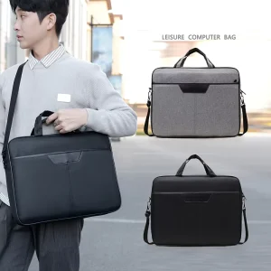 15.6 Inch Men’s Microfiber Oxford Leisure Laptop Cover Sleek Sling Messenger Bag Custom Printed Embroidery Eva Briefcase Handbag