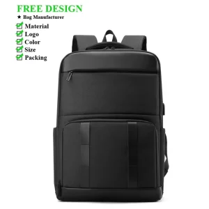 15.6 Inch Men’s Minimalist USB Fashionable Laptop Backpack Durable Water Proof Oxford Fabric with Zipper Closure and Compartment