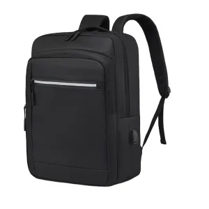15.6 Inch Waterproof Laptop Backpack USB Port Anti Theft Oxford Material Travel Bag for Men Polyester Lining Zipper Closure