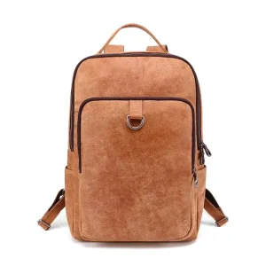 16 Inch Men’s Genuine Leather Business Laptop Backpack Personalized with Zipper Closure