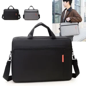 16 Inch Men’s Quilted Briefcase Messenger Laptop Bag Polyester Custom Logo
