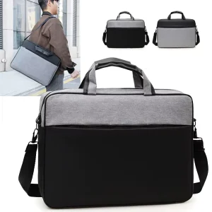 16 Inch Men’s Quilted Polyester Briefcase Laptop Bag Custom Crossbody Case Durable Logo Soft Portable