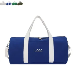 16 Oz Heavy Duty Canvas Duffel Bag Plain Round Sports Gym Weekend Blank Custom Printing Embroidery Logo Duffel Bag Canvas