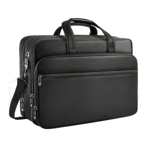 17 Inch Durable Polyester Travel Laptop Briefcase Expandable Large Capacity Waterproof Anti-Theft Lightweight Business Messenger