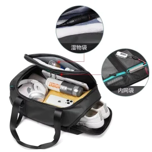 2 in 1 Travel Duffel Bag and Backpack with Shoe Compartment 32L Large Capacity Waterproof Oxford Handbag for Gym Sports Men