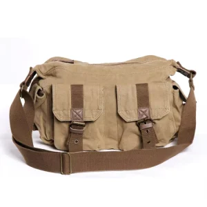 2353 Vintage Style Men’s Custom Brand Name Leisure Canvas Sling Bag for College