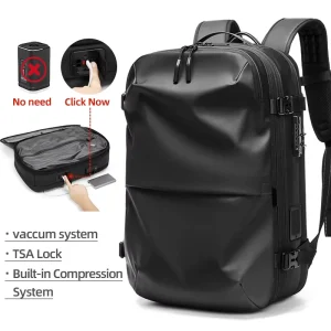 25-60L Multiple Compartments Business Travel Bags TSA Lock Large Capacity Expandable 5cm Men’s One Click Vacuum Valve Backpack