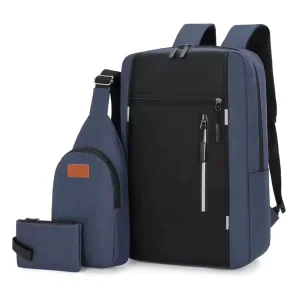3 in 1 Outdoor Men’s Business Zipper Set Computer Waterproof Travel Bagpack Back Pack Design School Student Laptop Bag Backpacks