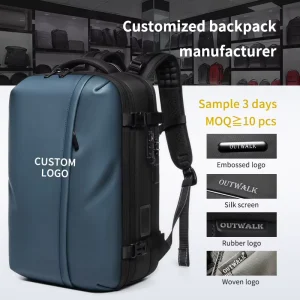 50% More Storage Waterproof Expandable Laptop Bag for Men One Click Vacuum Compression USB Port Fits 17″ Laptop Men’s Backpack