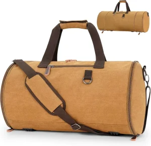 50L-70L Large Expandable Duffle Bag for Men Canvas Duffle Bag for Travel Vintage Weekender Overnight Carry-on Bag