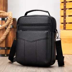 7456 Man Handbags Casual Sling Men’s Leather Bags Genuine Leather Shoulder Crossbody Messenger Bag for Men