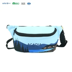 900D Polyester Portable Fanny Pack With Zipper Closure Abrasion-Resistant Unisex Waist Bag For Running Hiking Outdoor Sports