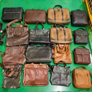 A13 1 Premium Used Leather Men Bags Business Briefcase Laptop Shoulder Crossbody Office Handbag Second Hand Bags