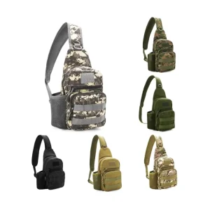 AYPPRO Unisex Tactical Sling Bag Nylon EDC MOLLE Crossbody Shoulder Bag Chest Daypack with Bottle Holder Sports Style