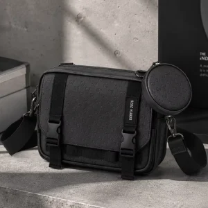 Adjustable Men’s Chest Bag with Removable Wallet Pouch Patterned Crossbody Vest Bag for Outdoor Travel