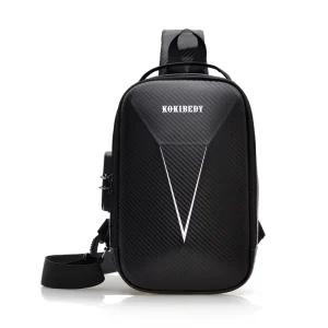 Adjustable Shoulder Strap Men’s Waterproof Fashion Outdoor Portable Chest Bag with Zipper Closure