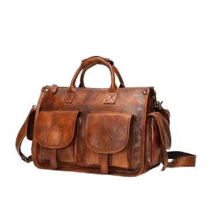 Advanced Sense Genuine Cowhide Men’s Crossbody Bag Fashionable Single Shoulder Handbag Vegetable Tanned Leather Backpacks for