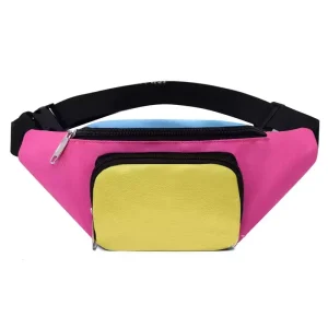 Advertising Sports Men’s Waist Bag Customized Logo Printed Casual Travel Single Shoulder Zipper Closure Panelled