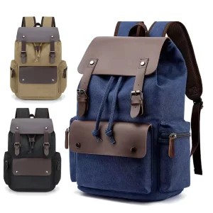 American Style Student School Bag Large Capacity Canvas Backpack Travel Backpack Waterproof Men’s Backpack