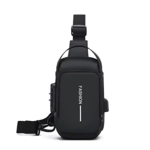 Anti-Theft PU Fashion Crossbody Shoulder Large Capacity Outdoor Waterproof Zipper Chest Bag