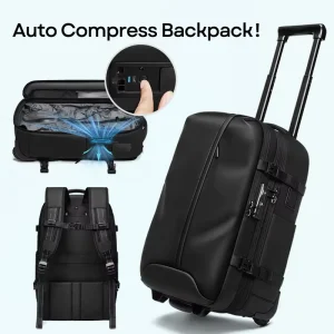 Anti Theft TSA Lock 17″ Laptop Compartment Bag Dry Wet Areas Portable Vacuum Compression Trolley Bag for Travel