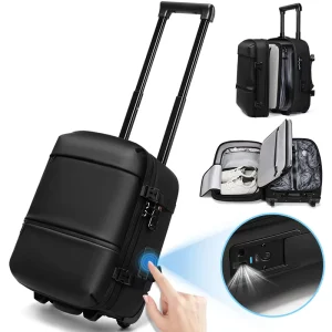 Anti Theft TSA Lock Travel Trolley Backpack for Women Men’s Business Trip Airplane Carry On Auto Compress Vacuum Laptop Backpack