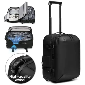Anti-Theft Vacuum Backpack Carry on Underseat Approval Trolley Laptop Bag with USB Port Waterproof Men’s Business Travel Backpack
