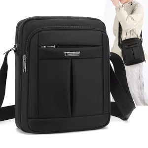 Anti Theft Waterproof Shoulder Bag Outdoor Travel Business Sling Bag for Men Simple Zipper Crossbody Bag Daily Travel