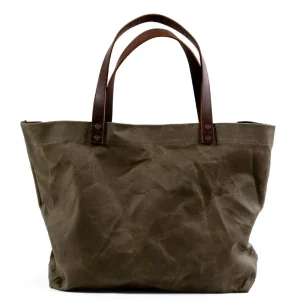 Anti spill Waxed Canvas Women’s Bag Simple Handbag Retro Shoulder Bag Men’s Large capacity Pleated Tote Bag