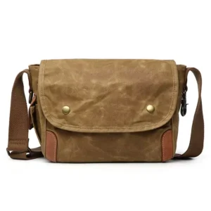 BEARKY Men’s Simple Light Vintage Style Canvas Sling Bag Anti Theft Travelling Multifunctional Custom Logo Summer Spring