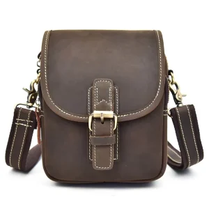 BEARKY Office Men’s Messenger Bag Leather Leather Large Capacity Backpack Laptop Backpack