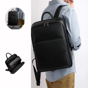 BP 8908 Custom Logo Genuine Leather Laptop Backpack Waterproof Polyester Unisex School Travel Casual Business Outdoor