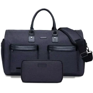 BSCI Factory Custom 45L Foldable Luggage Carrier Duffle Bag Roll up Travel Garment Duffel Suit Bag Includes Toiletry Bag
