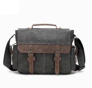 BSCI GRS Vintage Crossbody Bag For Man Laptop Handbag Custom Waterproof PU Leather Messenger Bag Men