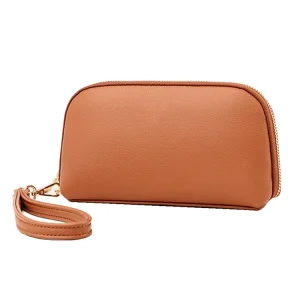 BSLN Personalized Vintage Fashion PU Leather Men’s Waterproof Handbag Zipper Closure Clutch Bag Key Clip Coin Purse Mobile Phone