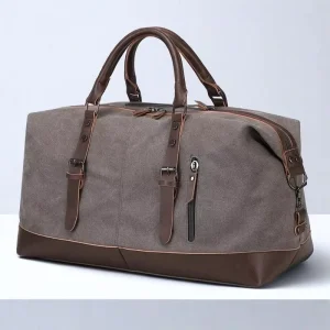 BST Custom logo Waterproof Multi Pocket Tote Bag with Adjustable Strap Large Capacity Canvas Travel Duffel Bag for Men Women