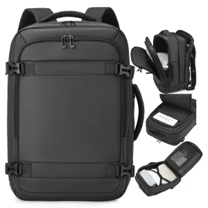 Backpack Men Business Expandable Backpack 18” Large Capacity Laptop Waterproof Fashion Knapsack With Side Handle