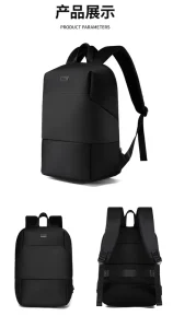 Backpack Men’s Black Backpack Laptop Bag Customized LOGO Backpack for Daily Use