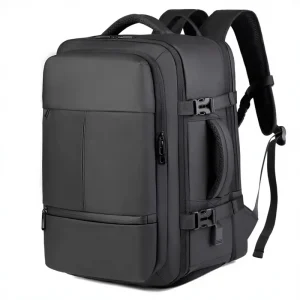 Backpack Men’s Business Bag Multifunctional Expandable Polyester Luggage Bag for Travel
