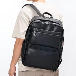 Backpack for Men Genuine Leather Business Travel Backpack Casual Fashion Laptop Backpack