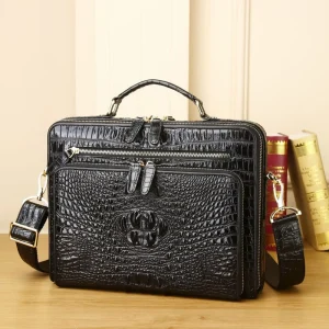 Bags for Women Classic Genuine Leather Crocodile Pattern Handbag Large Capacity Men’s Laptop Bag Men’s Bag