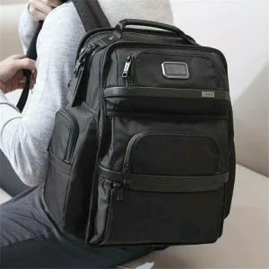 Ballistic Nylon Men’s Black Business Laptop Backpack Large Capacity Computer Backpack