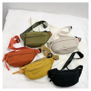Belt Bag Pouch Canvas Sports Waterproof Waist Bum Men’S Chest Crossbody Bag Women Fanny Pack Crossbody Waist Bags