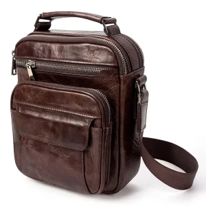 Best Selling Custom Genuine Leather Men’s Shoulder Bag Large Capacity Shoulder Bag for Men
