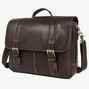 Big Capacity Luxury 15 Inch Business Bag Flap Tote Men Genuine Cow Leather Laptop Bag Briefcase